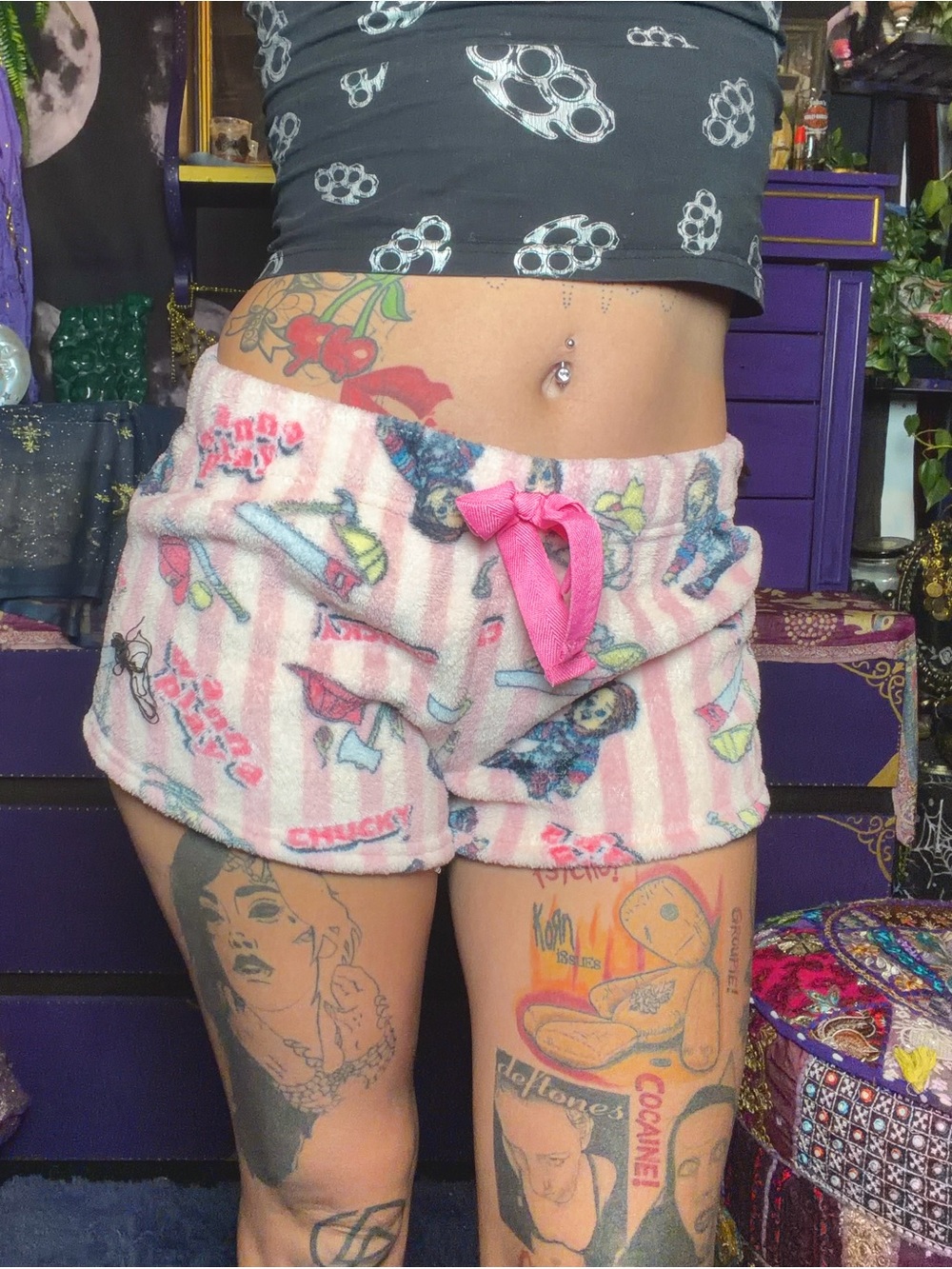 Pink Plush Chucky Child’s Play Soft Pajama Shorts Size Small